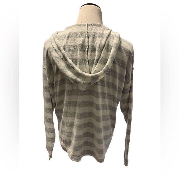 Billabong Gray and White Striped Hoodie Sz M - Picture 2 of 6